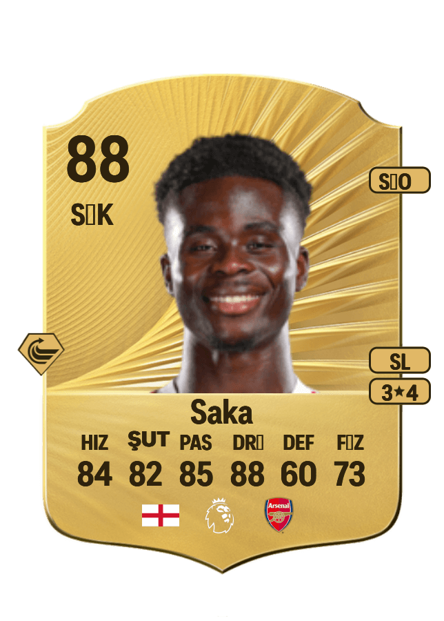Bukayo Saka card
