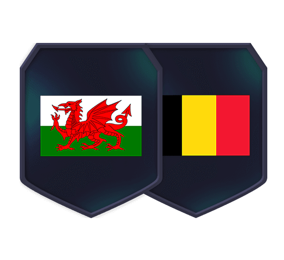 Výzvy tvorby týmu Wales vs. Belgie logo